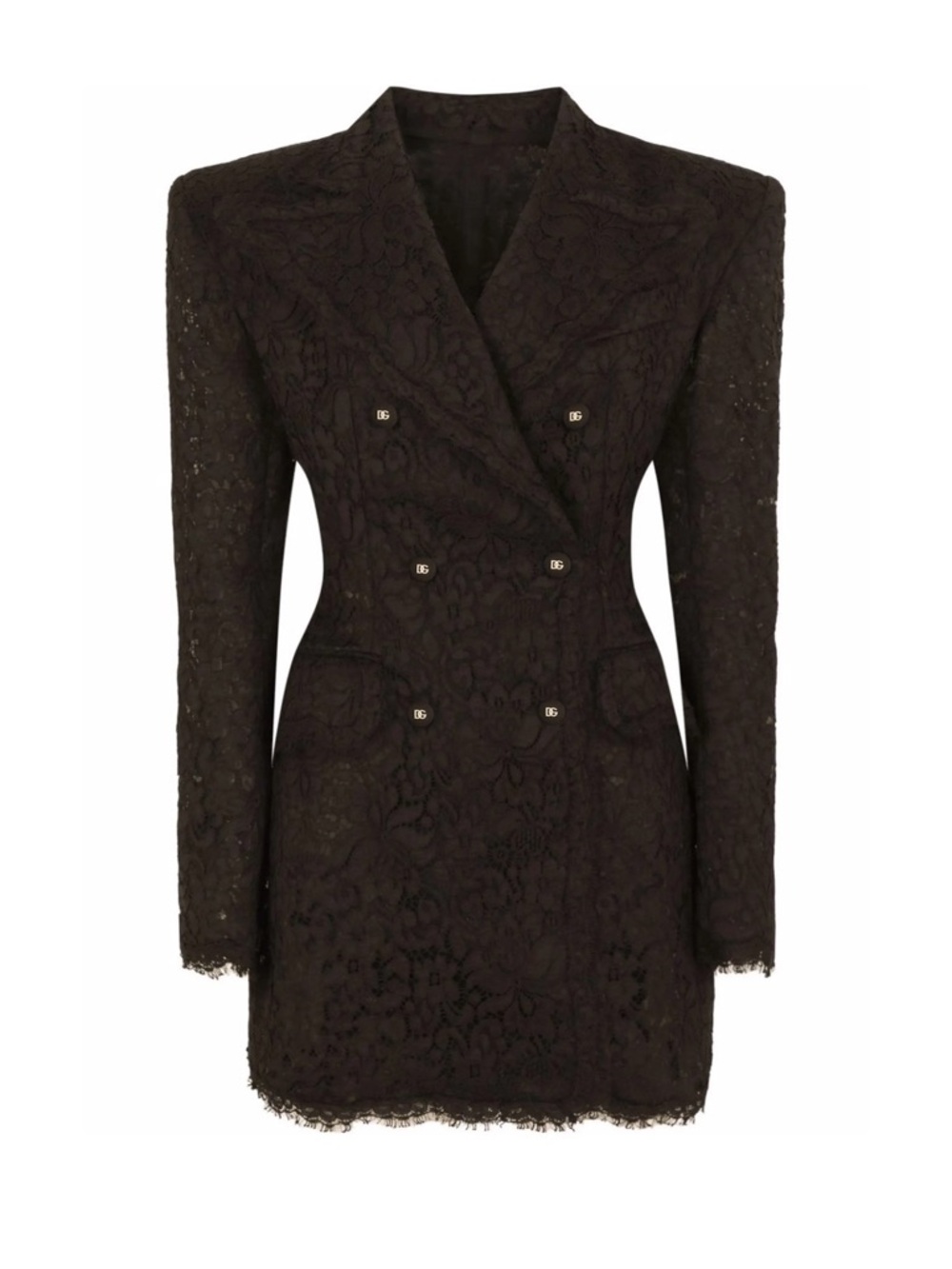 Dolce & Gabbana cordonetto-lace double-breasted blazer
